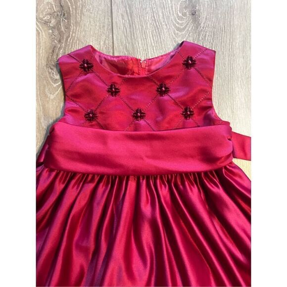 Cinderella Girls Size 2T Fit Flare Holiday Sleeveless Toddler Dress Red - Picture 3 of 9
